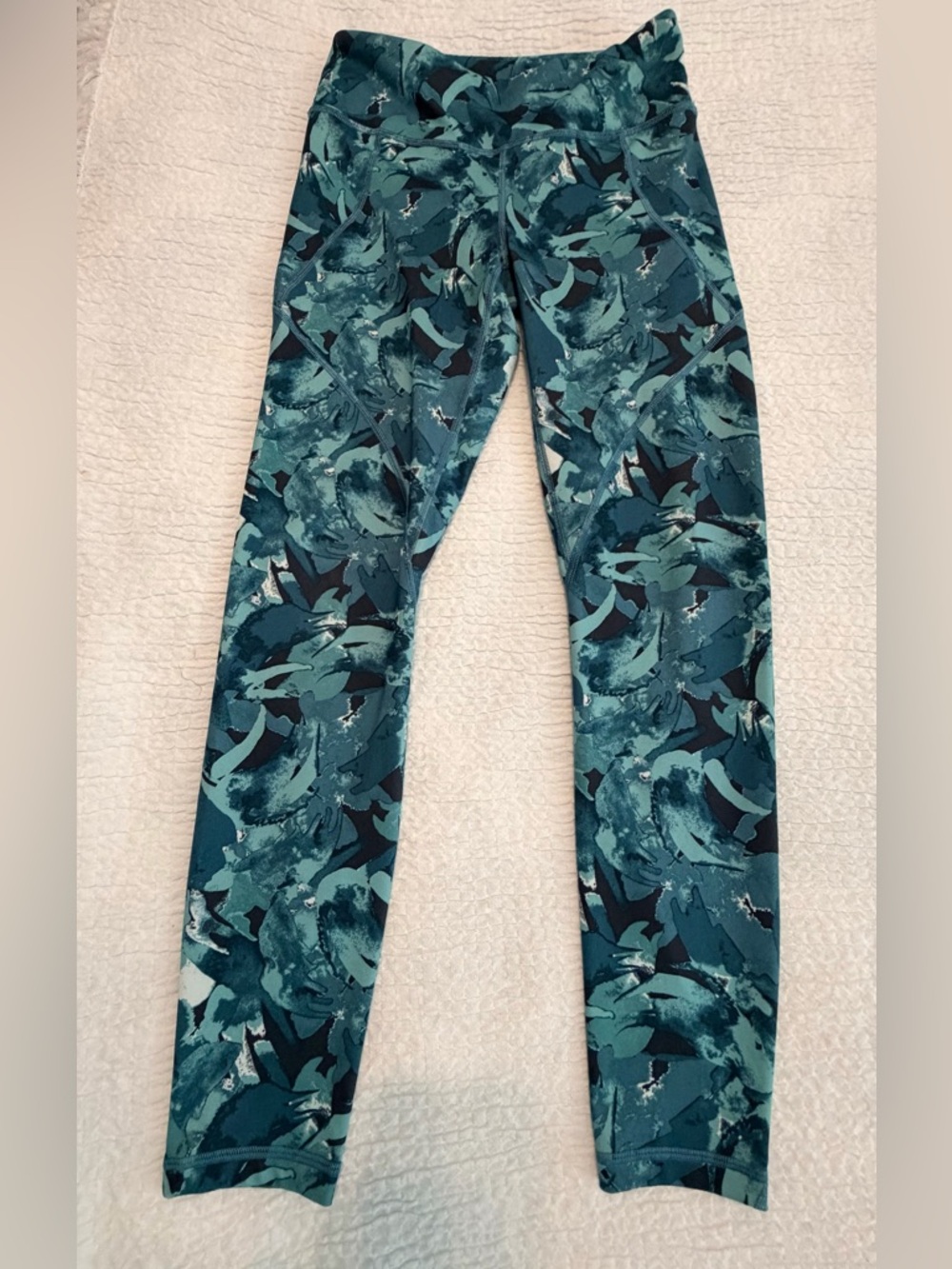 Patagonia Teal Abstract High Rise Leggings Stretch Activewear